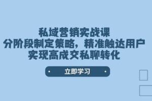 （14100期）私域营销实战课，分阶段制定策略，精准触达用户，实现高成交私聊转化