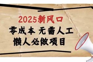 （14342期）2025新风口，懒人必做项目，零成本无需人工，轻松上手无门槛