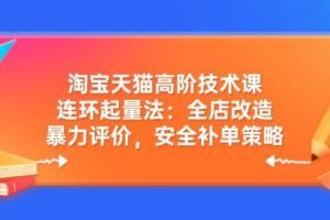 （14469期）淘宝天猫高阶技术课：连环起量法：全店改造，暴力评价，安全补单策略