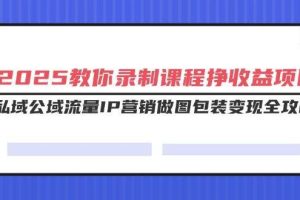（14486期）2025教你录制课程挣收益项目，私域公域流量IP营销做图包装变现全攻略