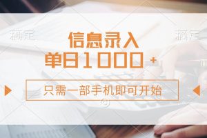 （14160期）信息录入，几秒钟一单，只需一部手机即可开始，0成本，每天1000+