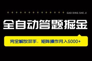 （14337期）全自动答题掘金，完全解放双手，矩阵操作月入5000+