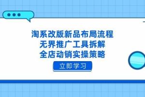 （14518期）淘系改版新品布局流程，无界推广工具拆解，全店动销实操策略