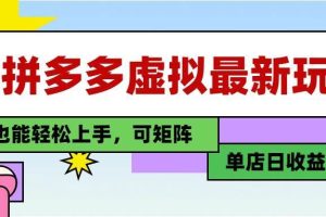 （14783期）25最新拼多多虚拟电商，单店日入3位数，小白也能快速上手，教程.