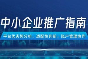 （14910期）中小企业竞价推广指南，平台优劣势分析，适配性判断，账户管理协作