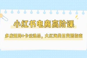（14940期）小红书电商高阶课，多店矩阵+卡位选品，大红海类目突围指南（更新5月）