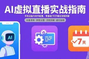 （15835期）AI虚拟直播实战指南，手机设备与软件配置，零基础7天开播全流程拆解