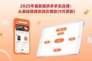 （15899期）2025年最新版拼多多实战课：从基础搭建到高阶爆款（9月更新）
