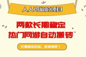 （16040期）两款长期稳定热门网游自动搬砖：日入千元，人人可做的项目！