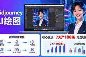 （16049期）AI绘图照片开口说话视频制作：Midjourney+数字人，7天产100条月增收过万