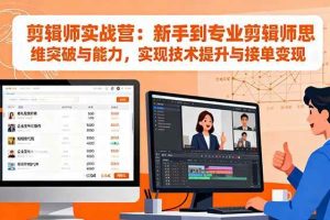 （16347期）剪辑师实战营：新手到专业剪辑师思维突破与能力，实现技术提升与接单变现
