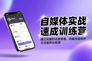 (16704期)自媒体实战速成训练营:建立完整的运营思维,突破内容创作与流量转化瓶颈