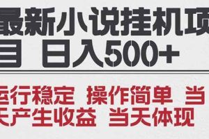 (16794期)2025全新小说挂机项目 年前吃肉 操作简单,单机当天收益1000+,收益无上限,可矩阵操作
