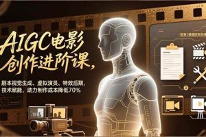 （16939期）AIGC电影创作进阶课，剧本视觉生成、虚拟演员、特效后期，技术赋能，助力制作成本降低70%