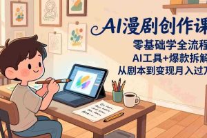 （17519期）AI漫剧创作课：零基础学全流程，AI工具+爆款拆解，从剧本到变现月入过万