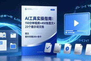 （17504期）AI工具实操指南：150分钟视频+450张图文+23个提示词文档，额外附赠200+指令