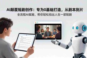 （17564期）AI颠覆短剧创作：专为0基础打造，从剧本到成片全流程AI赋能，帮你轻松拍出人生第一部短剧
