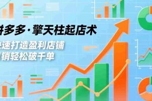 （17715期）拼多多·擎天柱起店术3.0(更新)，爆流布局、利润起飞、不断流，快速打造盈利店铺，日销破千单