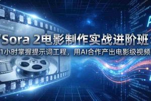 （17679期）Sora 2电影制作实战进阶班：1小时掌握提示词工程，用AI合作产出电影级视频