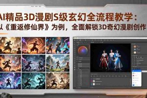 （17882期）AI精品3D漫剧S级玄幻全流程教学：以《重返修仙界》为例，全面解锁3D奇幻漫剧创作