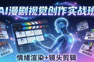 （17874期）AI漫剧视觉导演思维实战班，从脚本到成片全掌握，分镜设计情绪渲染一站学会