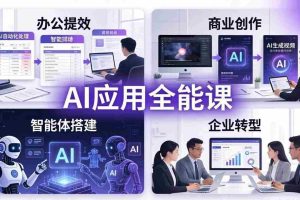 （17890期）AIGC 应用全能课：办公提效、商业创作、智能体搭建、企业转型，一站式学会AI应用