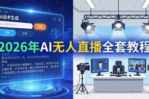 （17953期）2026年AI无人直播全套教程：OBS安装+软件配置+直播间搭建+话术生成+一键开播实操