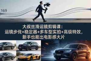 （18004期）大叔丝滑运镜剪辑课：运镜步伐+稳定器+多车型实拍+高级特效，新手也能出电影感大片