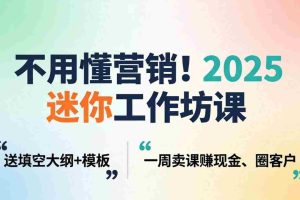 （18015期）不用懂营销！2025 迷你工作坊课：送填空大纲 + 模板，一周卖课赚现金、圈客户