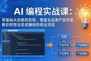 （18084期）AI编程实战课-第三期-4月17更新：零基础从创意到变现，覆盖全品类产品开发，把想法变成赚钱项目