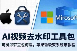 （18073期）AI视频去水印工具包：可灵即梦豆包海螺，苹果微软双系统带教程