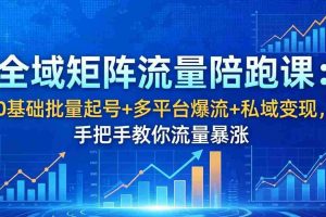 （18156期）全域矩阵流量陪跑课：0基础批量起号+多平台爆流+私域变现，手把手教你流量暴涨