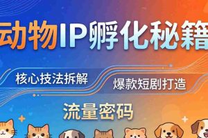 （18207期）动物IP孵化全套秘籍，三大核心技法拆解，打造爆款萌宠短剧，轻松拿捏赛道流量密码