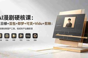 （18280期）AI漫剧硬核课：巨日禄+豆包+即梦+可灵+Vidu+剪映：一套课玩转国产工具，低成本产出爆款漫剧