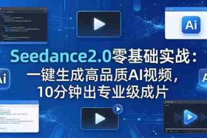 （18323期）Seedance2.0零基础实战：一键生成高品质AI视频，10分钟出专业级成片