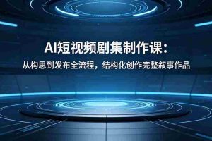 （18414期）AI短视频剧集制作课：从构思到发布全流程，结构化创作完整叙事作品
