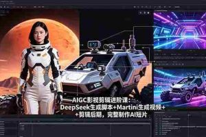 （18475期）AIGC影视剪辑进阶课：DeepSeek生成脚本+Martini生成视频+剪辑后期，完整制作AI短片