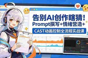 （18473期）告别AI创作瞎猜！Prompt撰写+情绪营造+CAST动画控制全流程实战课