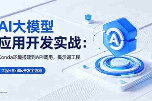 （18518期）AI 大模型应用开发实战：Conda环境搭建到API调用，提示词工程+Skills开发全链路