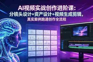 （18596期）AI视频实战创作进阶课：分镜头设计+资产设计+视频生成剪辑，真实案例跑通创作全流程