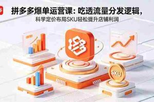 （18577期）拼多多爆单运营实战课：吃透流量分发逻辑，科学定价布局SKU轻松提升店铺利润