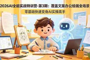 （18572期）2026AI全能实战特训营-第3期：覆盖文案办公绘画全场景 零基础快速变身AI实操高手