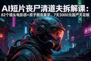 （18649期）AI短片《丧尸清道夫》拆解课：82个镜头电影感+原子朋克美学，7天3000元国产天花板