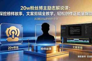 （18648期）20w粉丝博主励志解说课：深挖榜样故事，文案剪辑全教学，轻松创作正能量爆款