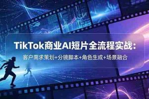 （18678期）TikTok商业AI短片全流程实战：客户需求策划+分镜脚本+角色生成+场景融合