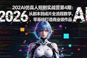 （18656期）2026AI仿真人短剧实战营第4期：从剧本到成片全流程教学，零基础打造商业级作品