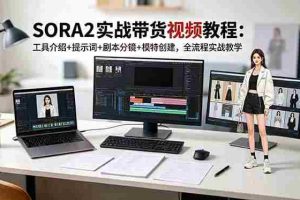 （18718期）SORA2实战带货视频教程：工具介绍+提示词+剧本分镜+模特创建，全流程实战教学