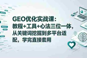 （18717期）GEO优化实战课：教程+工具+心法三位一体，从关键词挖掘到多平台适配，学完直接套用