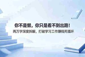 （18743期）付费文章：你不是懒，你只是看不到出路！两万字深度拆解，打破学习工作赚钱死循环