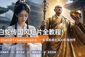 （18737期）白蛇传-国风短片全教程！ChatGPT+Seedance2.0，一套课跑通古风AI影视创作